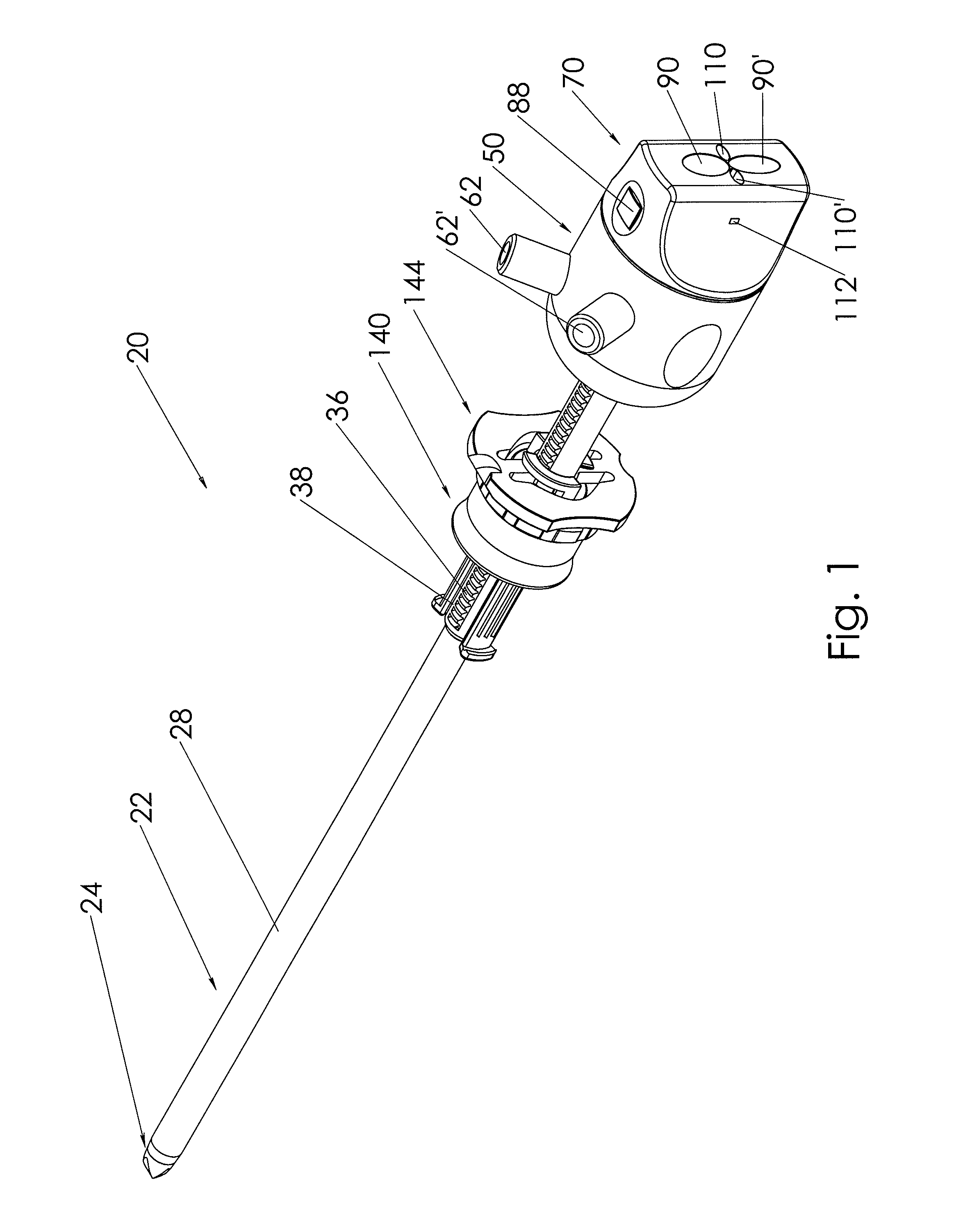 Minimal invasive neurosurgery assembly as well as a method for neurosurgery using such a neurosurgery assembly