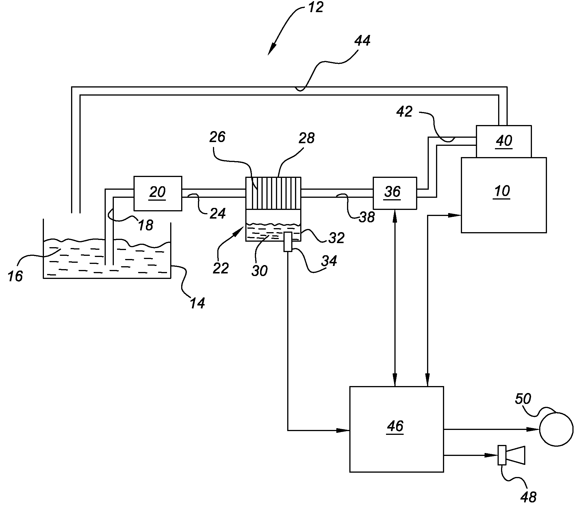 Apparatus and method for sensing water within a fuel-water separator assembly