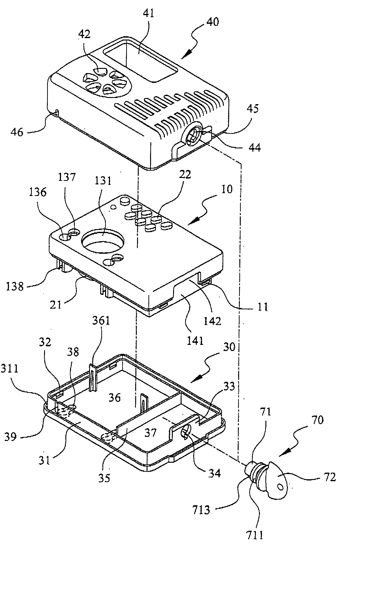 Casing assembly for burglar alarms