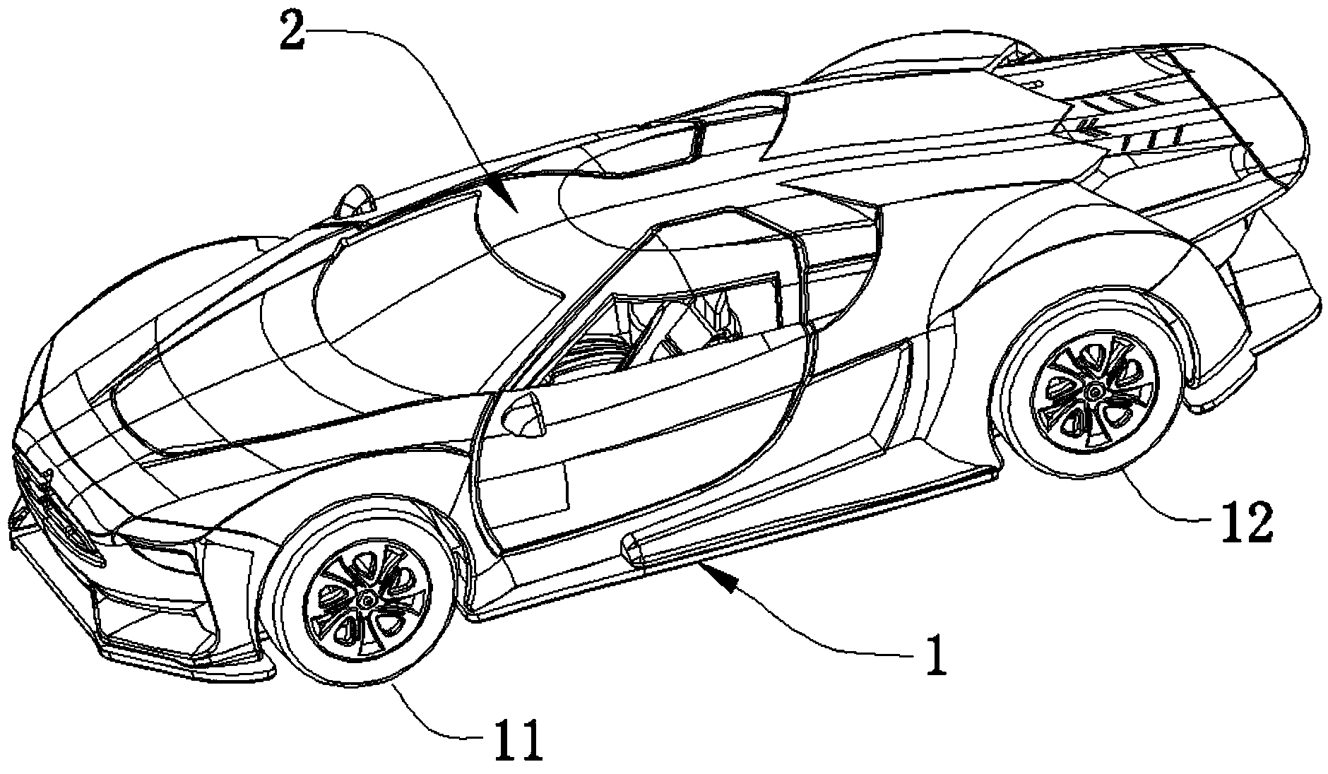 Toy car capable of making sound and illuminating