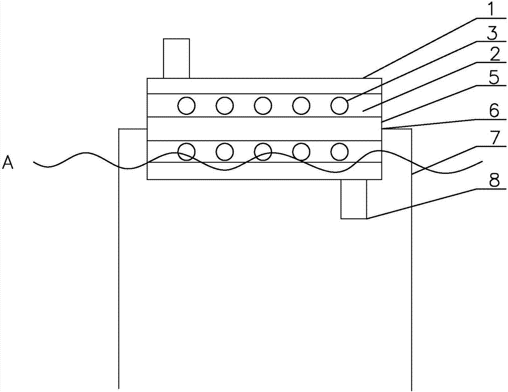 A river oil slick removal device