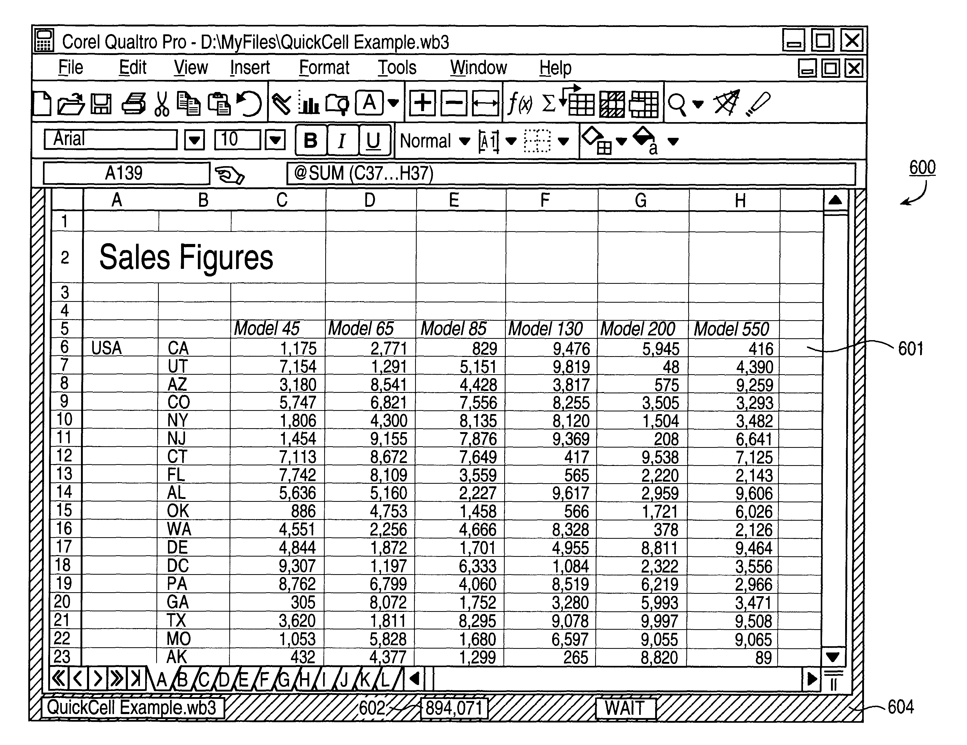 System and method for displaying a current value of a cell of a document