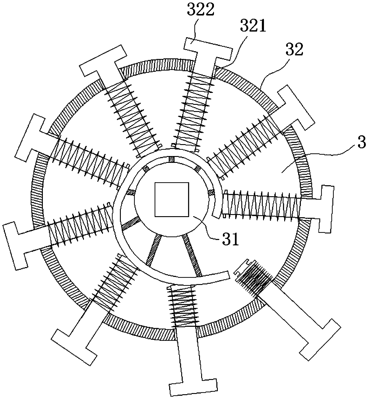 Four-roller raw cotton opening and impurity removal device for textiles