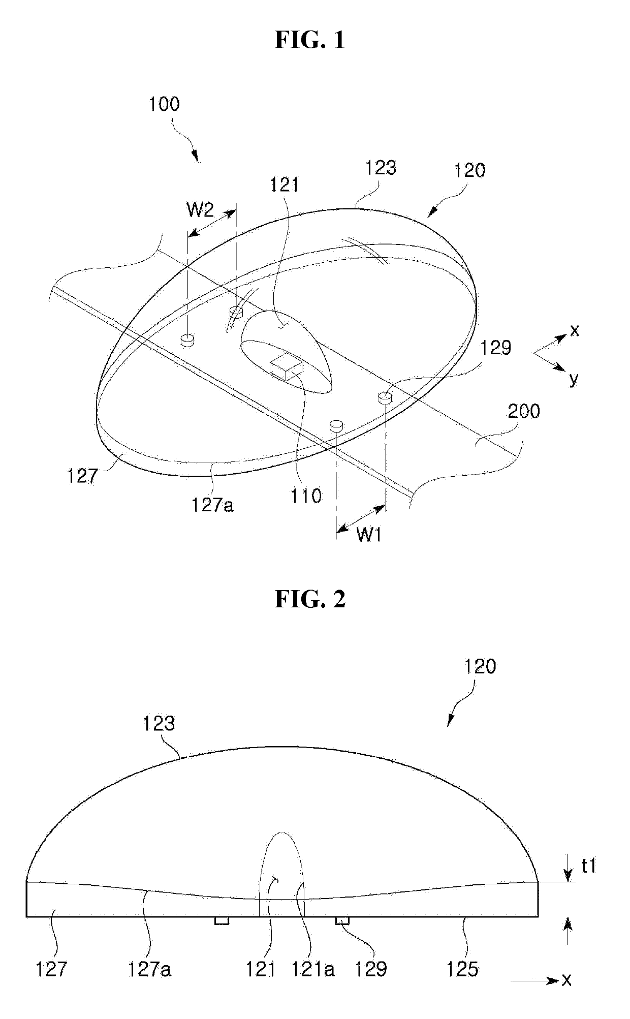 Display device, backlight unit, light emitting module and lens