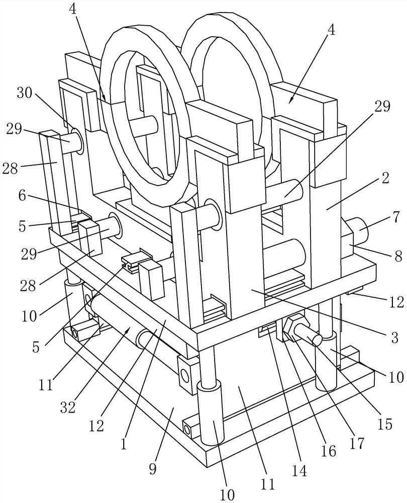 A support device for connecting ports of an ecological pipe network and its construction method