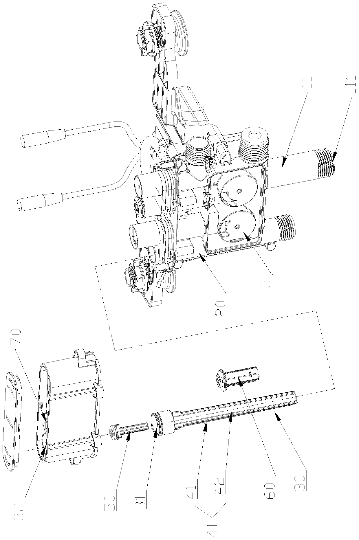 Closestool flushing device capable of improving noise