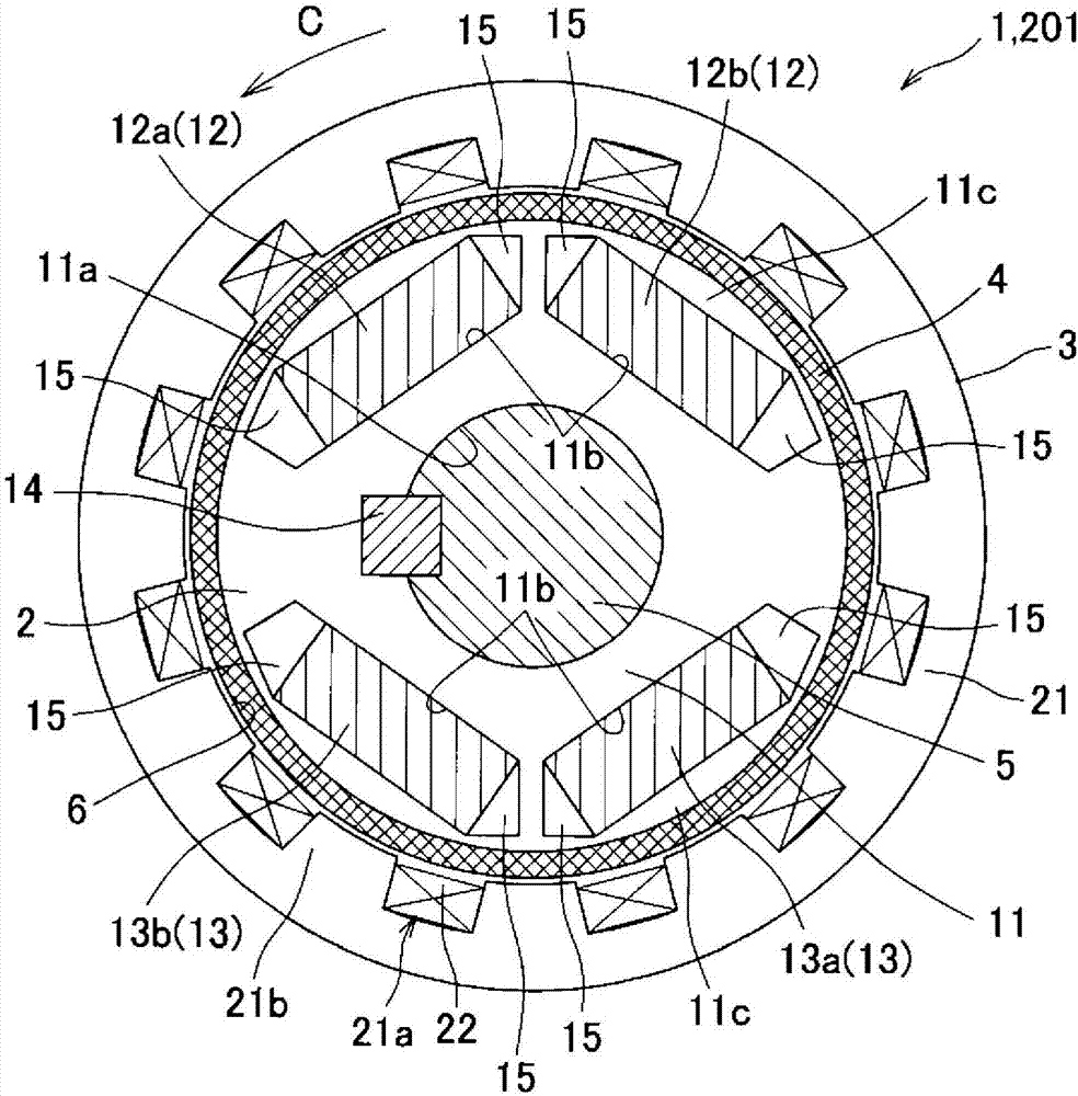 Interior magnet rotary electric machine