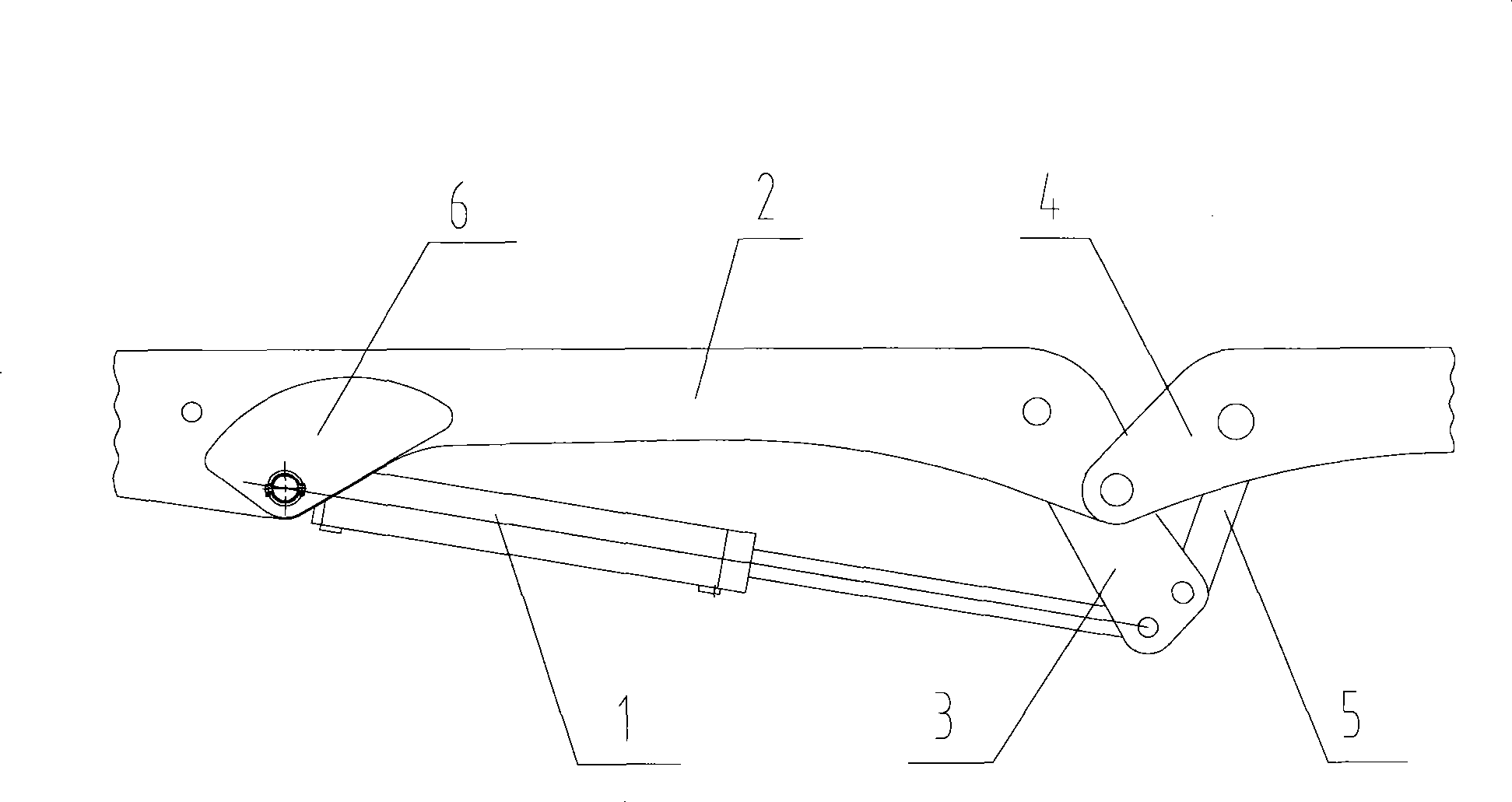 Arm support link mechanism, folding type arm support and concrete pump vehicle