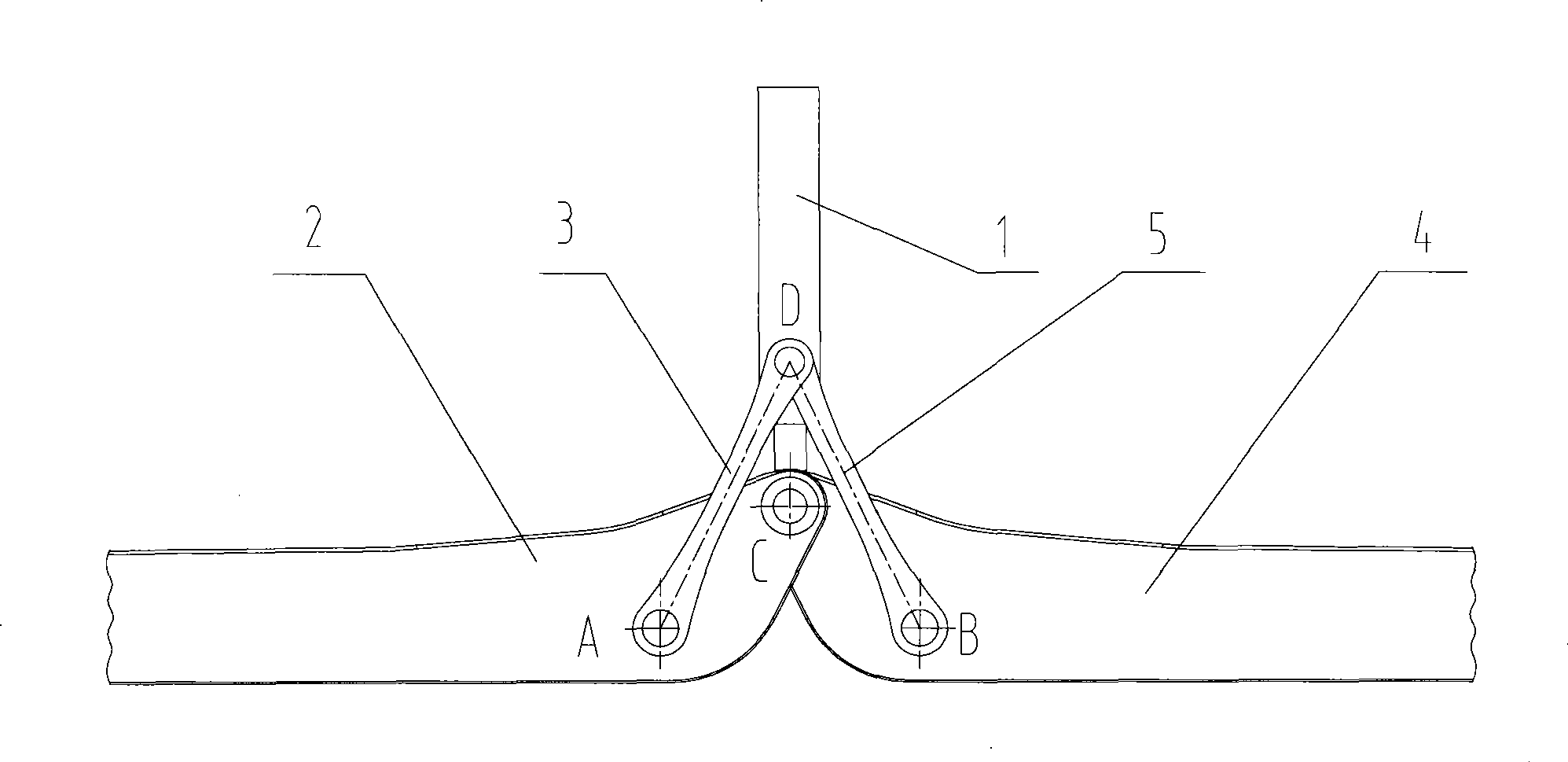 Arm support link mechanism, folding type arm support and concrete pump vehicle