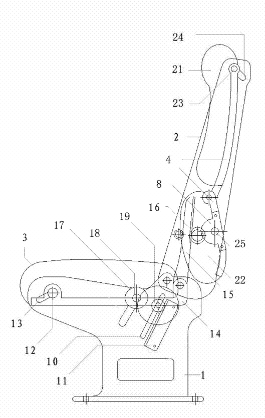 Chair capable of regulating seat cushion and backrest by joint means