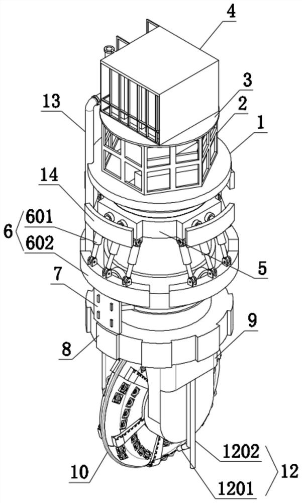 Vertical shaft shield tunneling machine and cutterhead system thereof