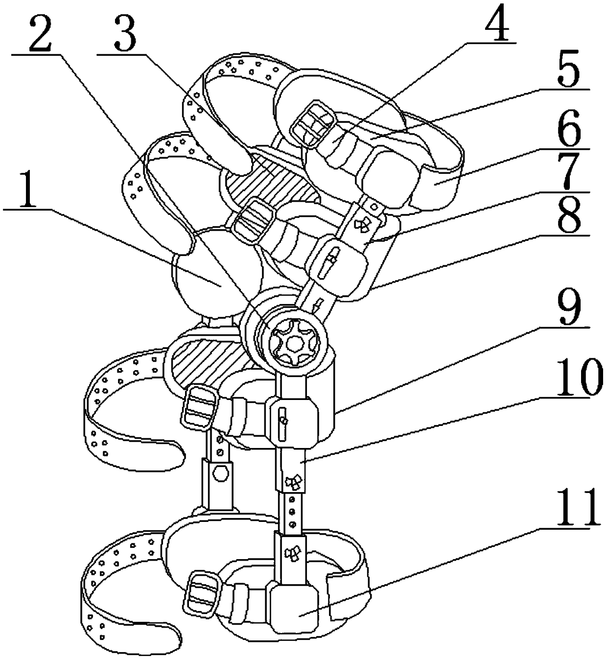 Rehabilitation and fixing device used for knee-joint treatment