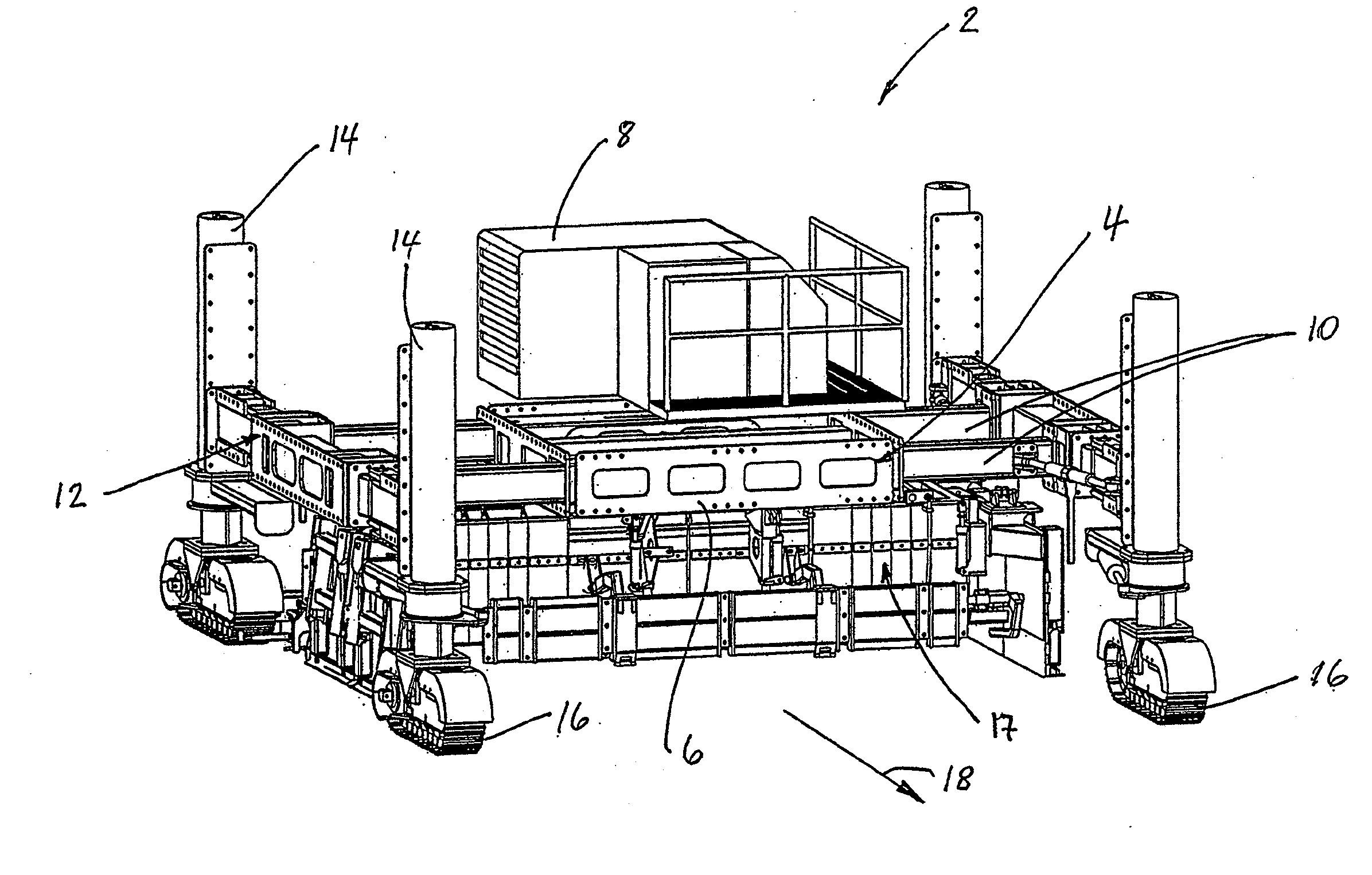 Slipform Paving Machine With Adjustable Length Tractor Frame