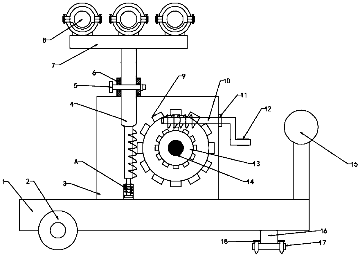 Pipeline supporting device for hydraulic engineering