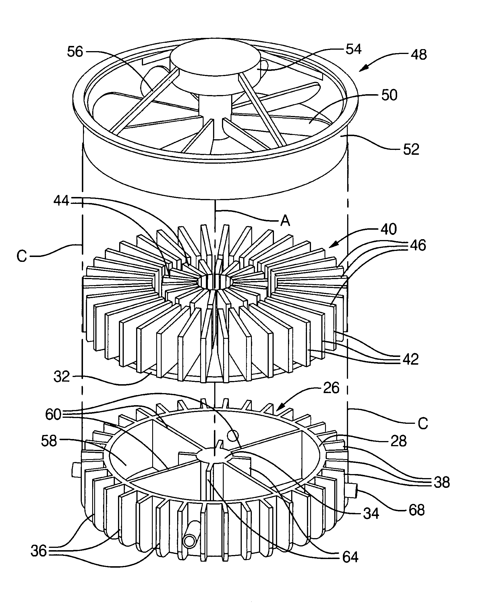 Orientation insensitive multi chamber thermosiphon