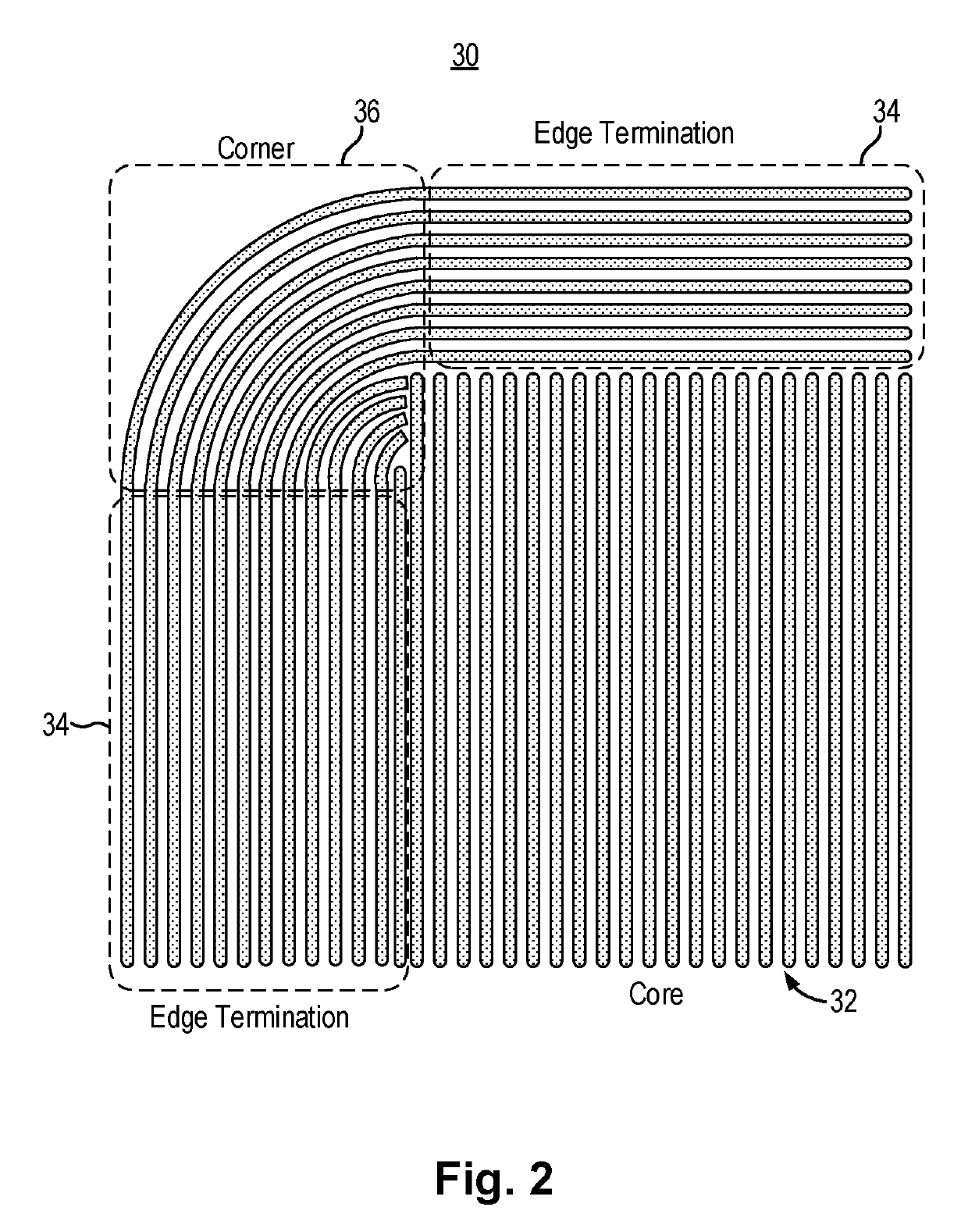 Super-junction corner and termination structure with improved breakdown and robustness