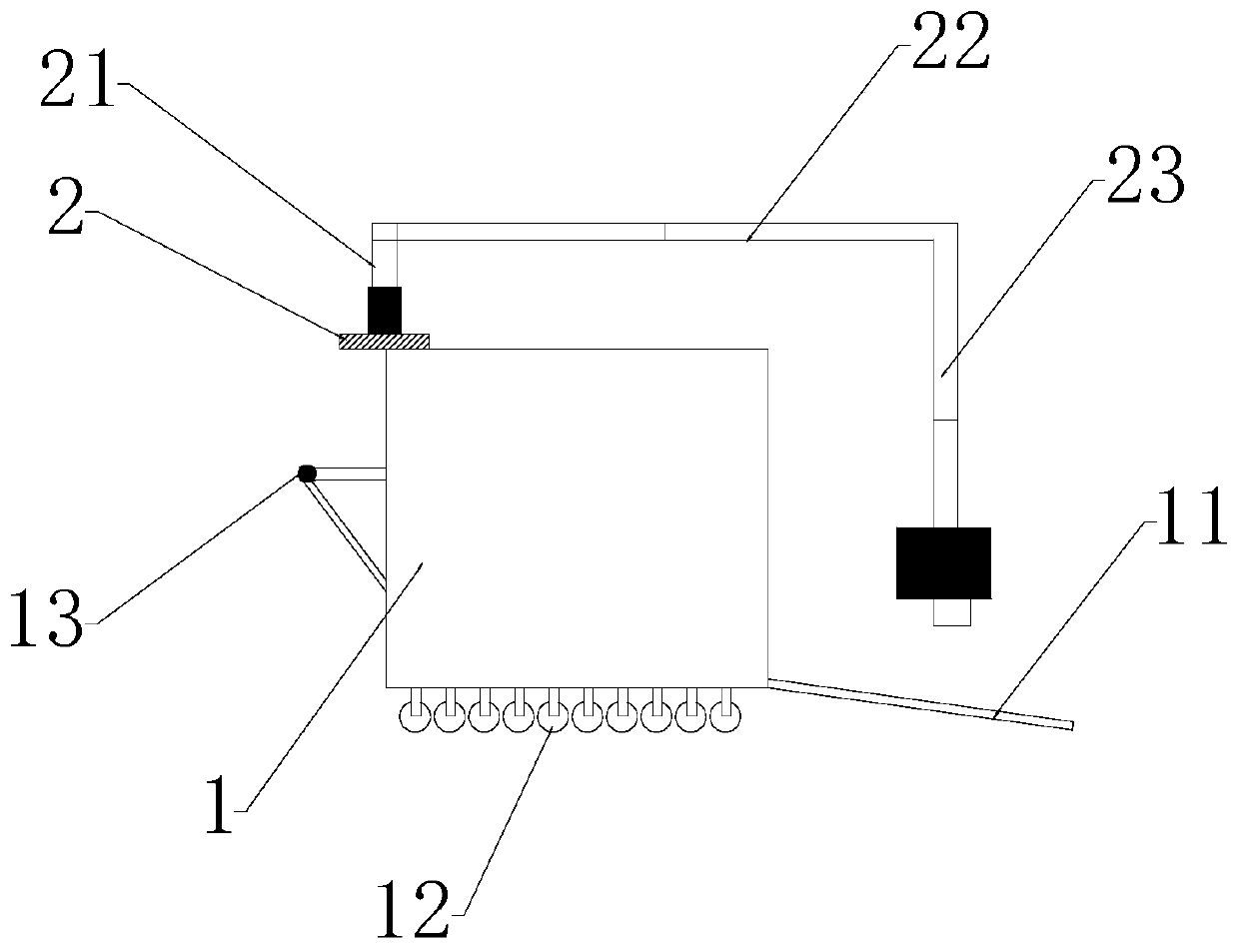 A mechanical arm for handcart cargo loading and unloading