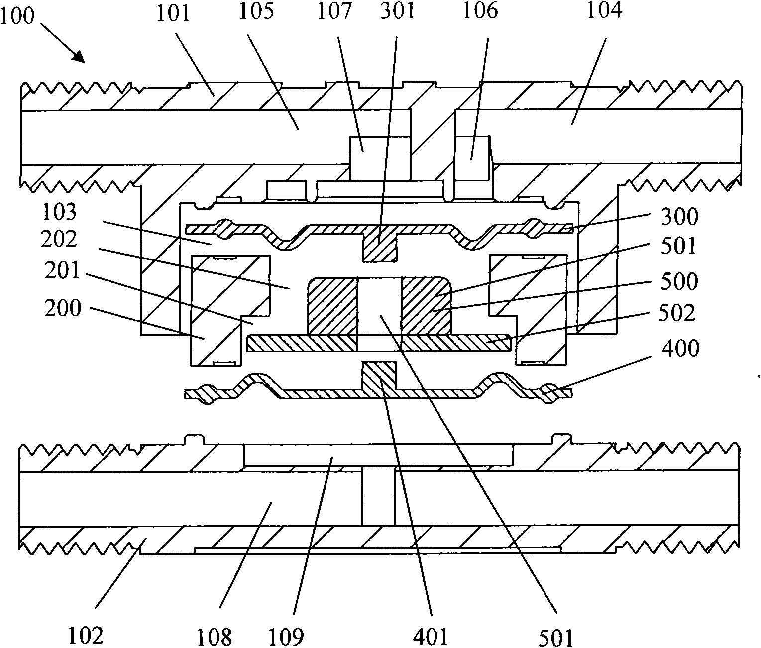 Four-sided valve