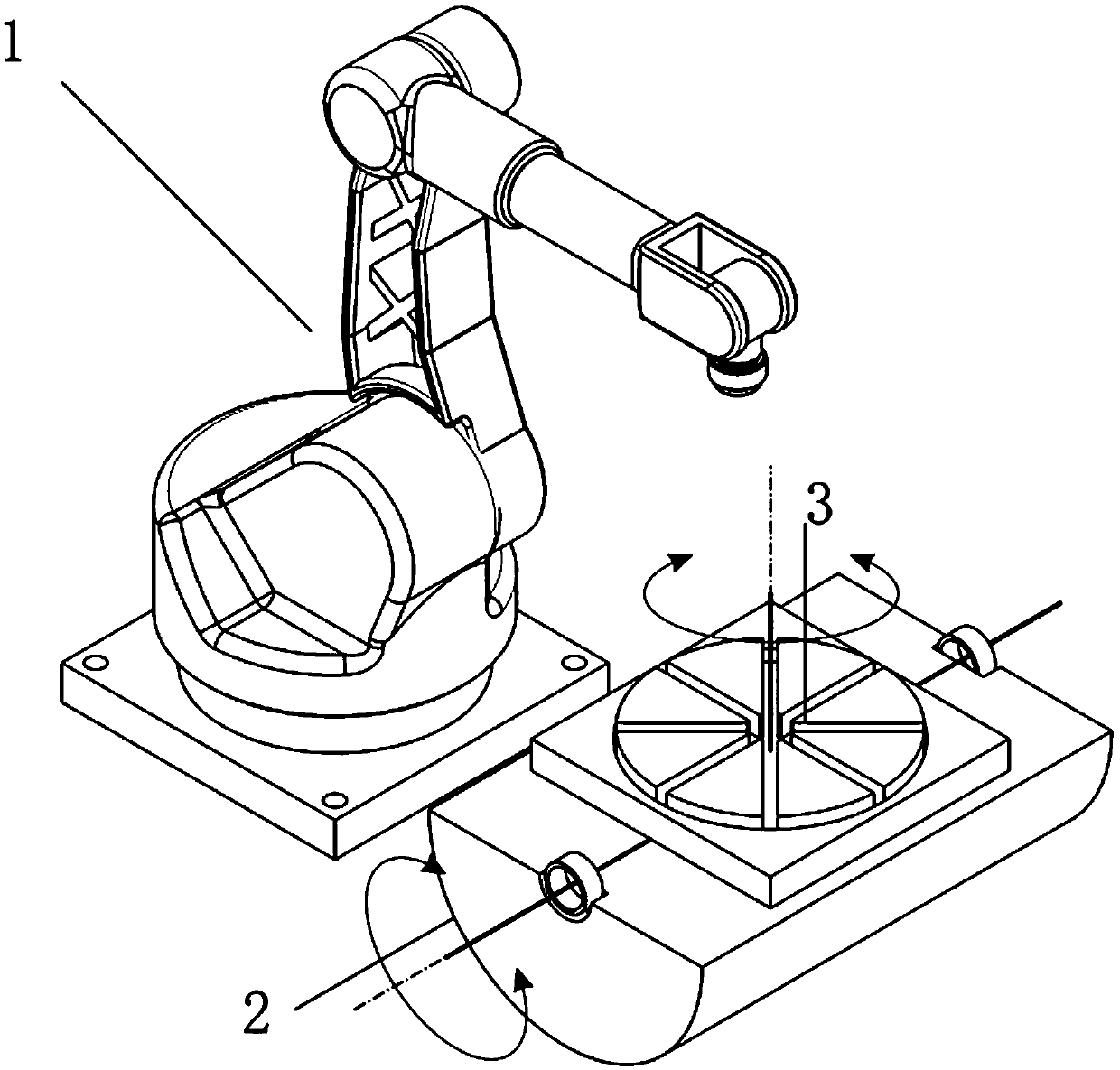 Swing welding method for expanding dual rotating coordinating function axes based on six-freedom-degree robot