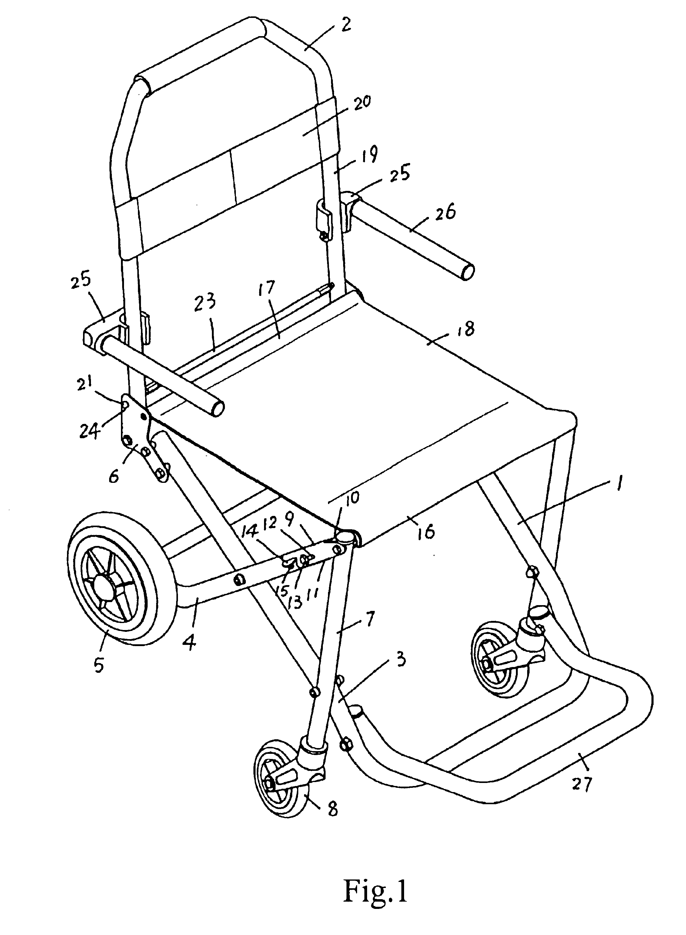 Portable folding wheelchair