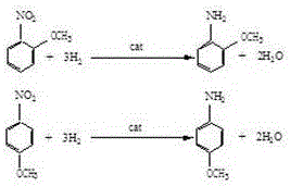 Method for producing aminoanisole by solvent-free catalytic hydrogenation