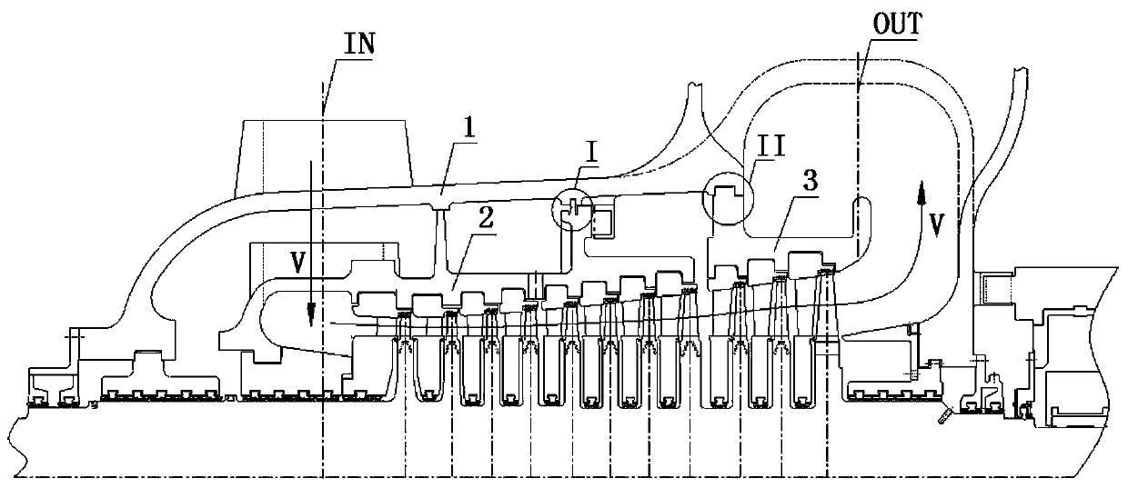 A steam turbine medium pressure single-layer welded cylinder structure