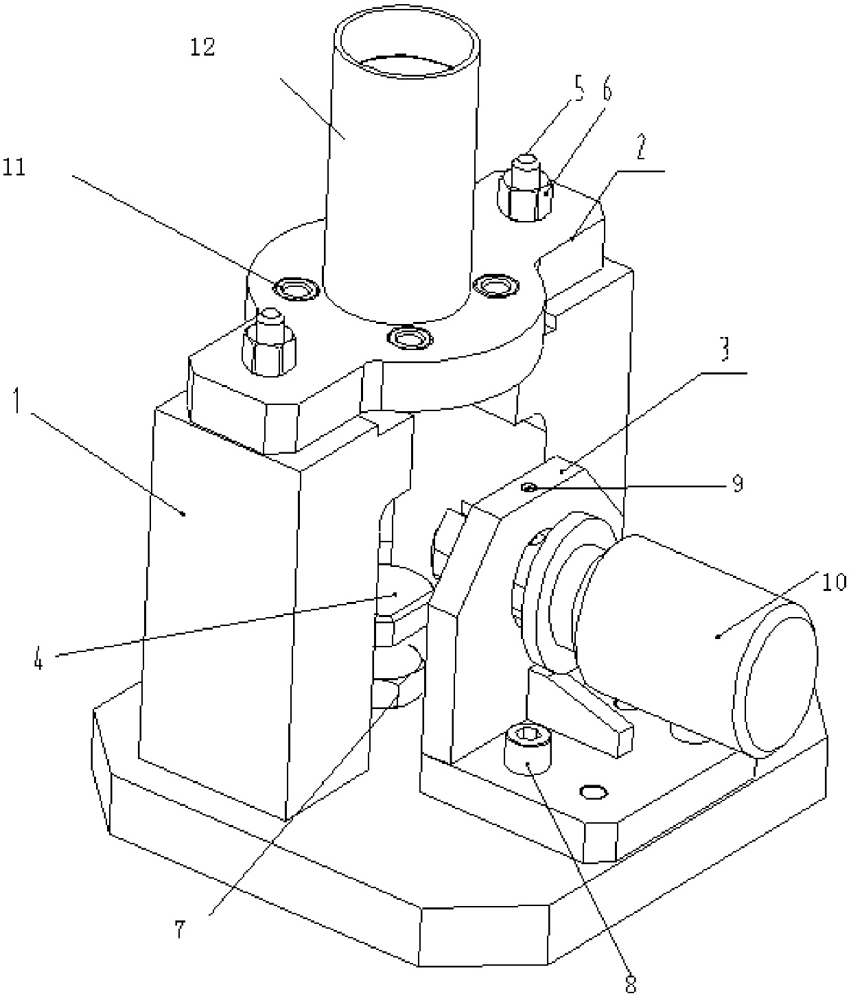 Flange plate drilling clamp of L-shaped tubular part