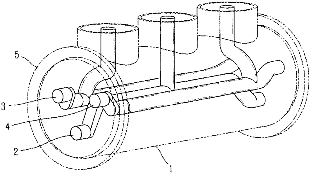 Structure of three-phase integrated bus in gas insulated switchgear