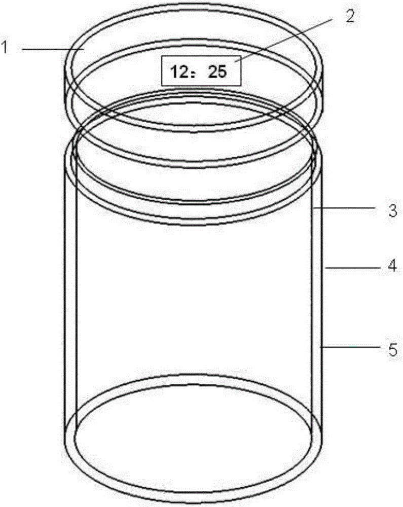 Vacuum cup having clock function