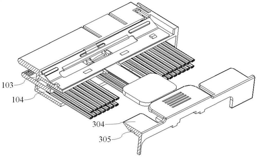 Pressing and drawstring double-unlocking connector