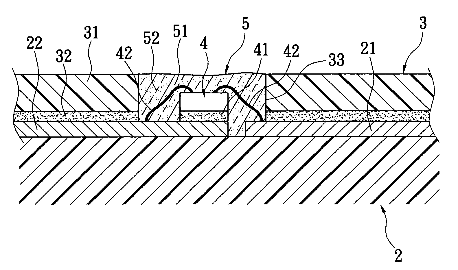 LED chip packaging structure