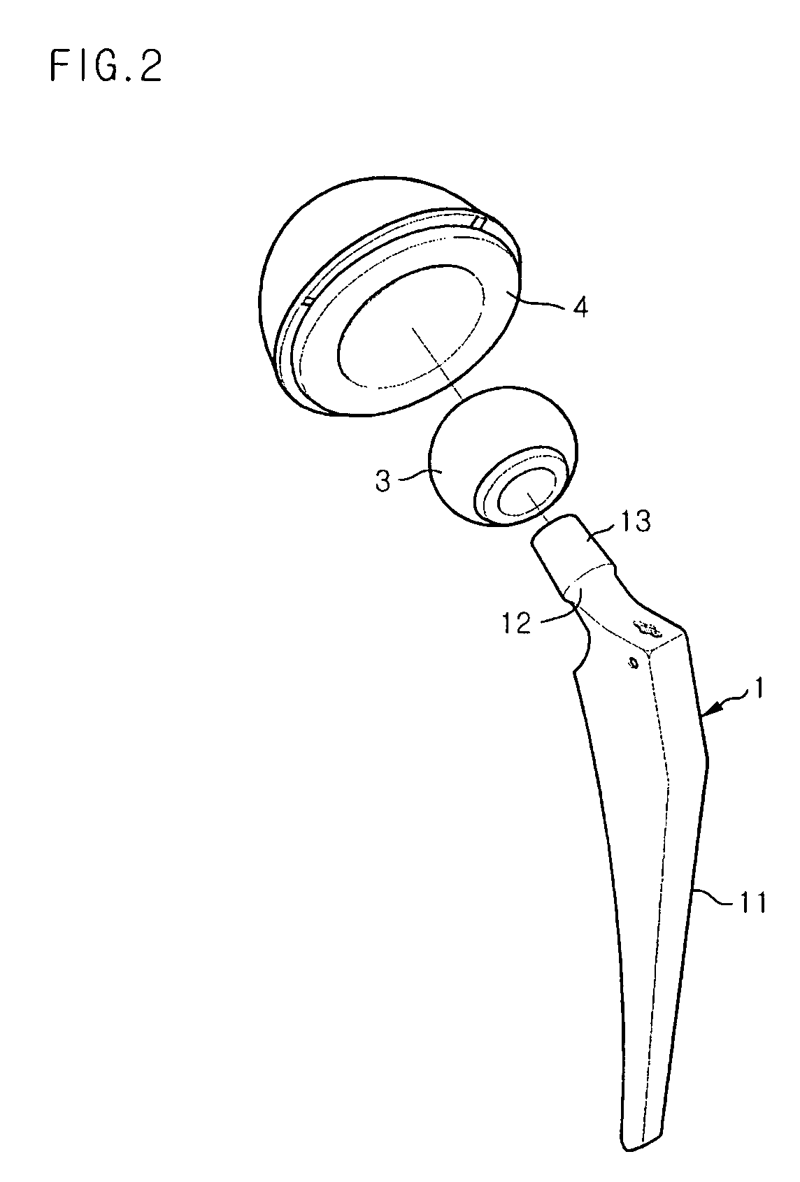 Femoral stem for artificial coxal articulation and method for processing neck portion thereof