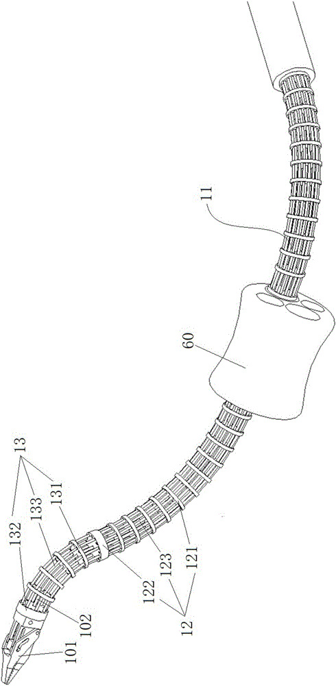 Flexible surgery tool system containing driving bone