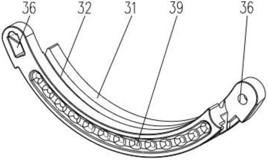 Short tire crown three-section type inner supporter of safety tire