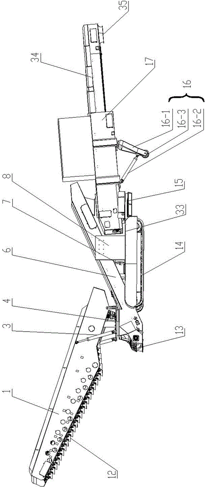 A double-rotation and multi-angle adjustment remote control bin-out machine