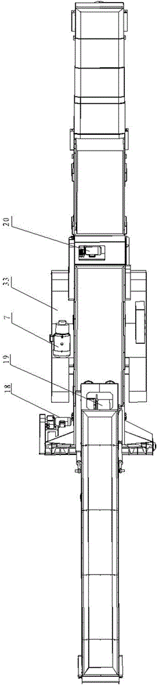 A double-rotation and multi-angle adjustment remote control bin-out machine