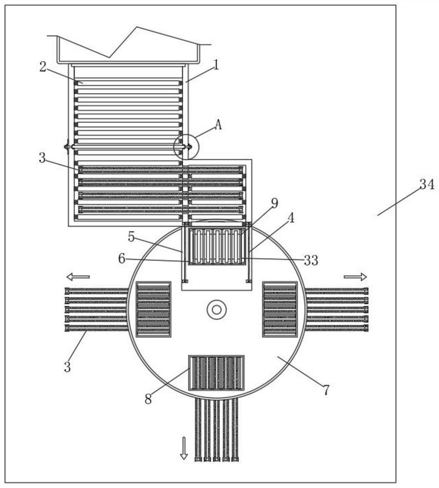 Shunting, transferring and conveying equipment for daily glass