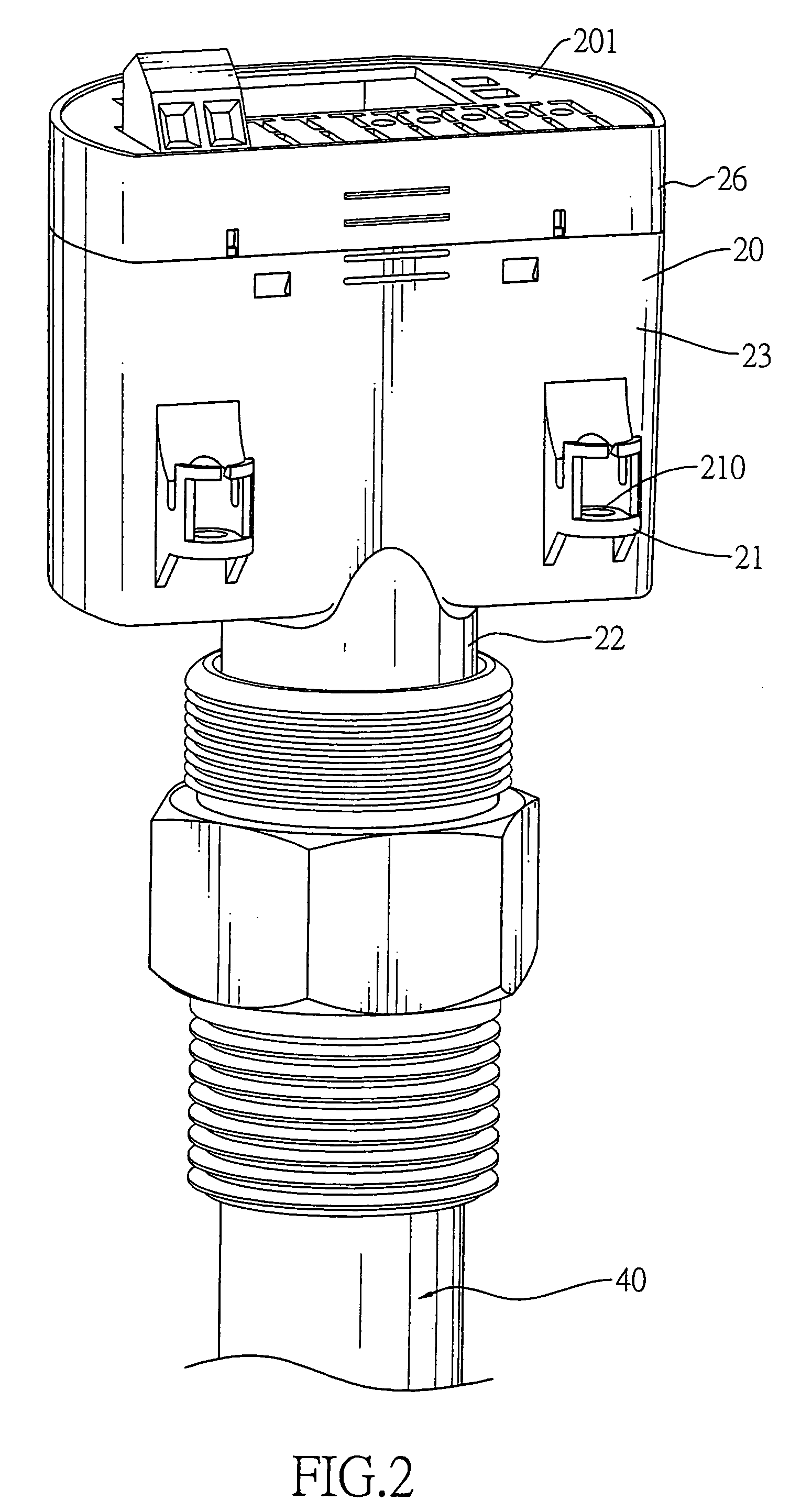 Protecting casing for transducer