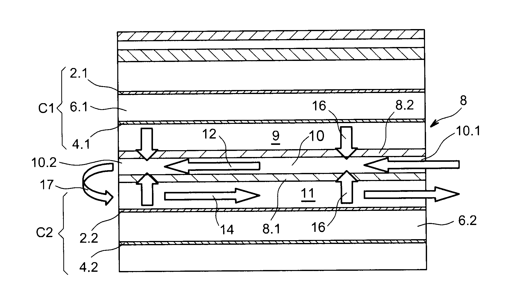 High temperature electrolyser with temperature homogenisation device