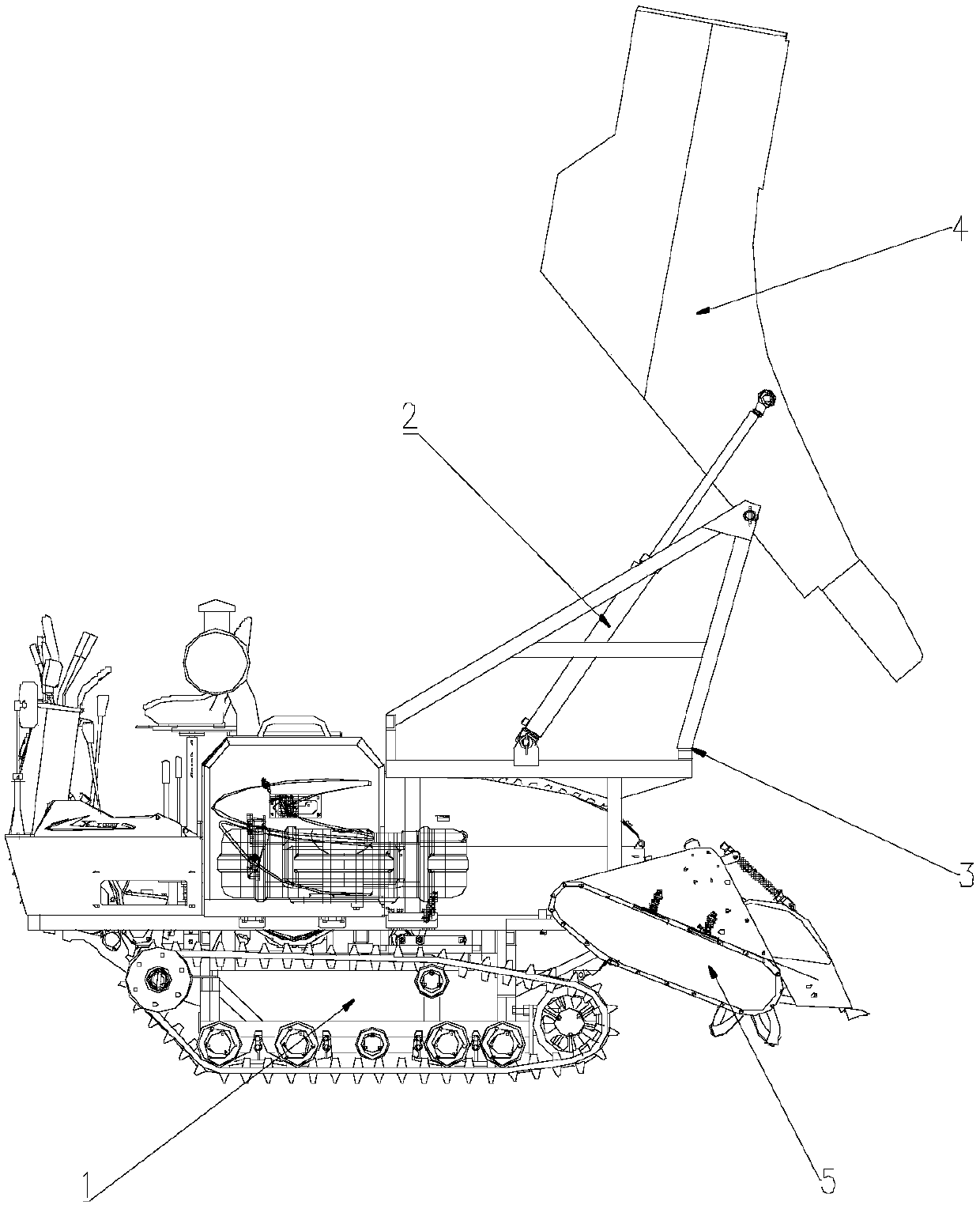 Rotary tiller having grain conveying bucket