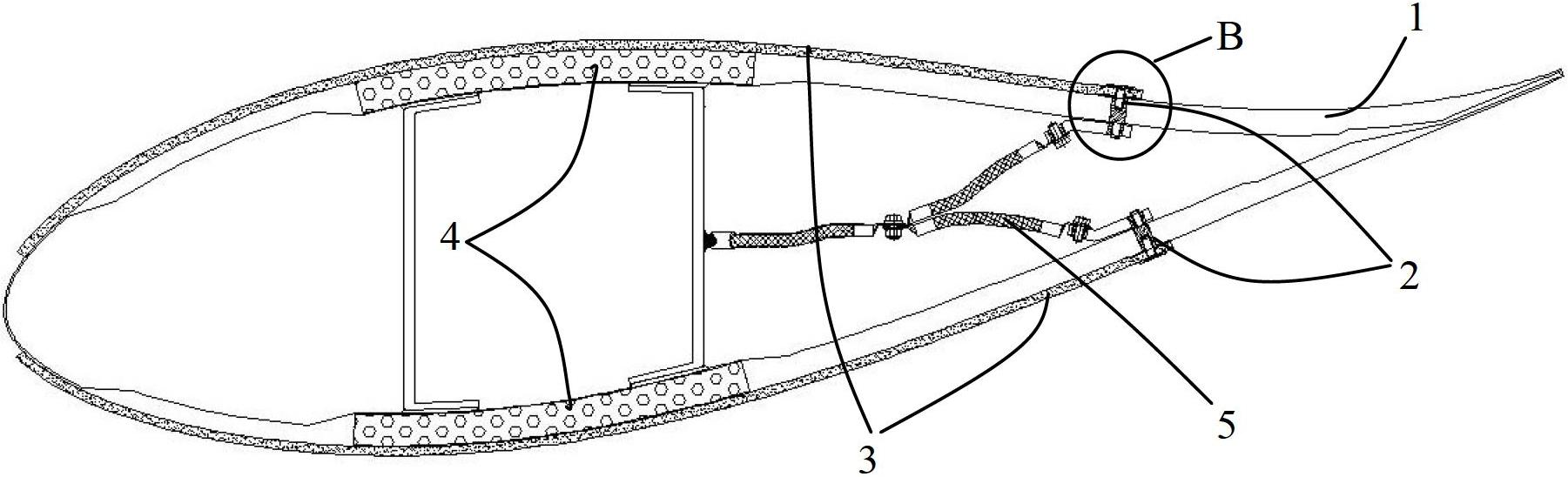 Wind wheel vane anti-lightning device for wind generating set and mounting method thereof