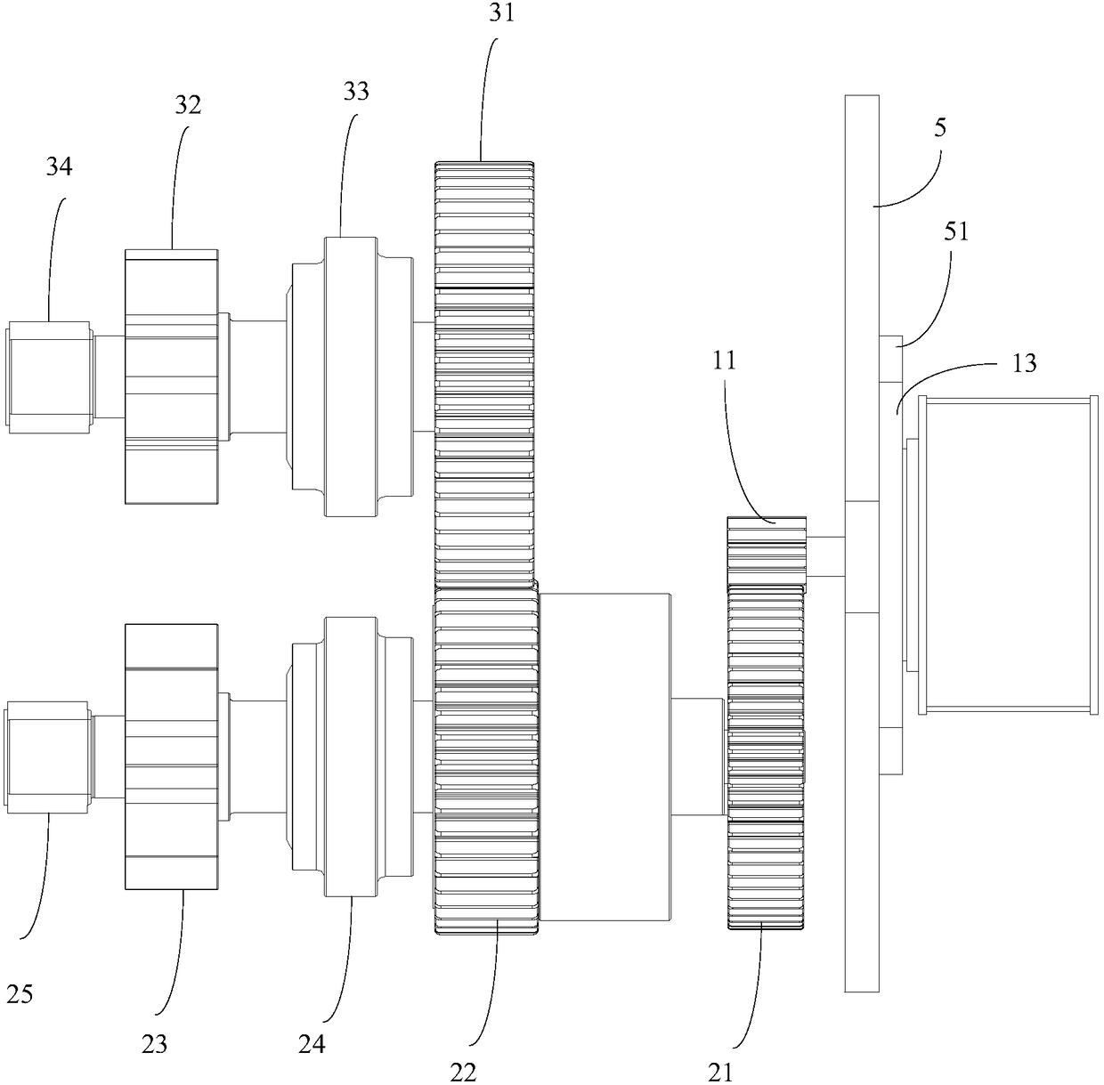 Gear and rack lifting device