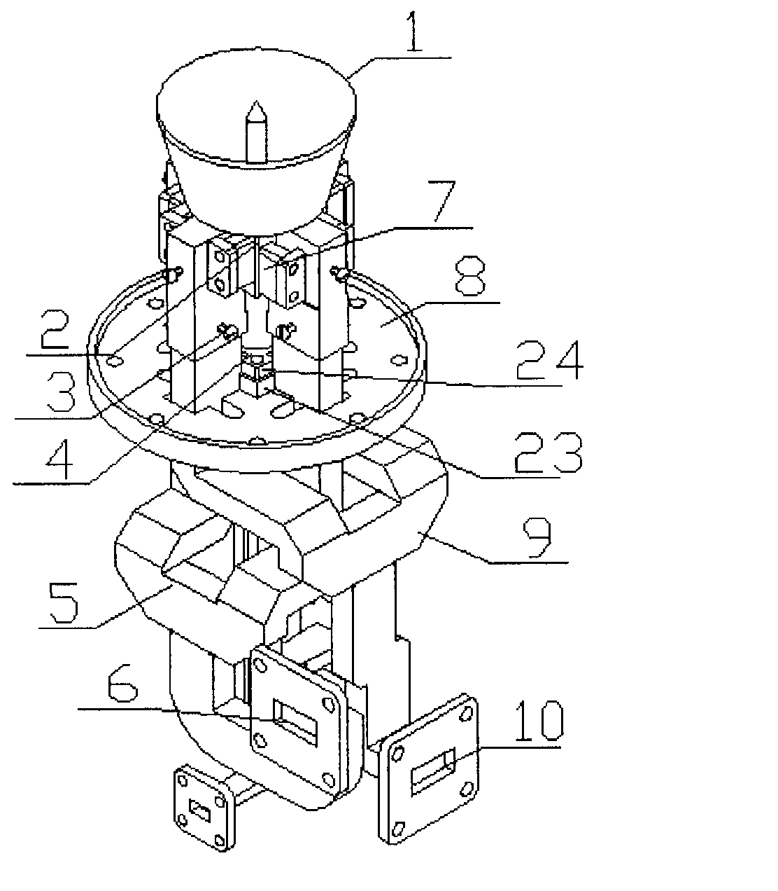 Four-band multi-polarization co-aperture feed source