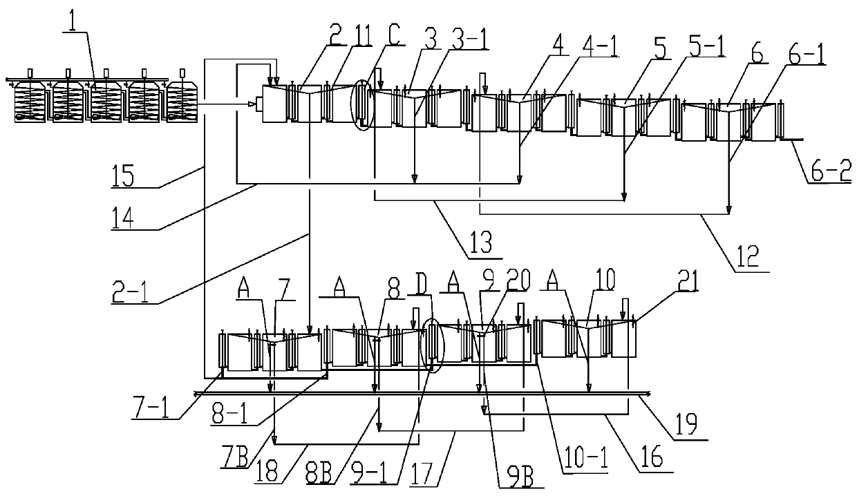 Energy-saving type index-adjustable direct flotation system for iron ore concentrate products