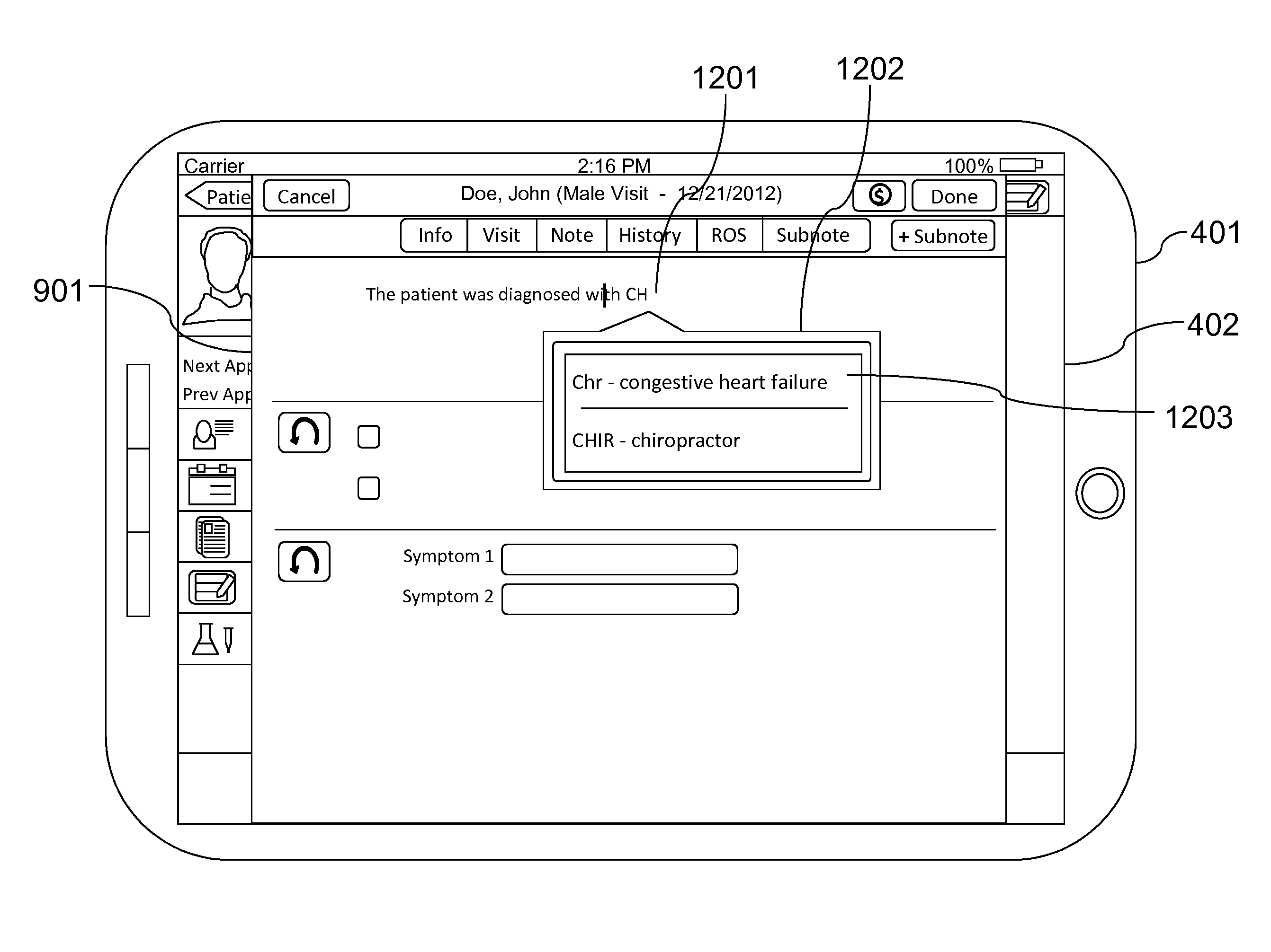 Enhanced electronic health record graphical user interface system