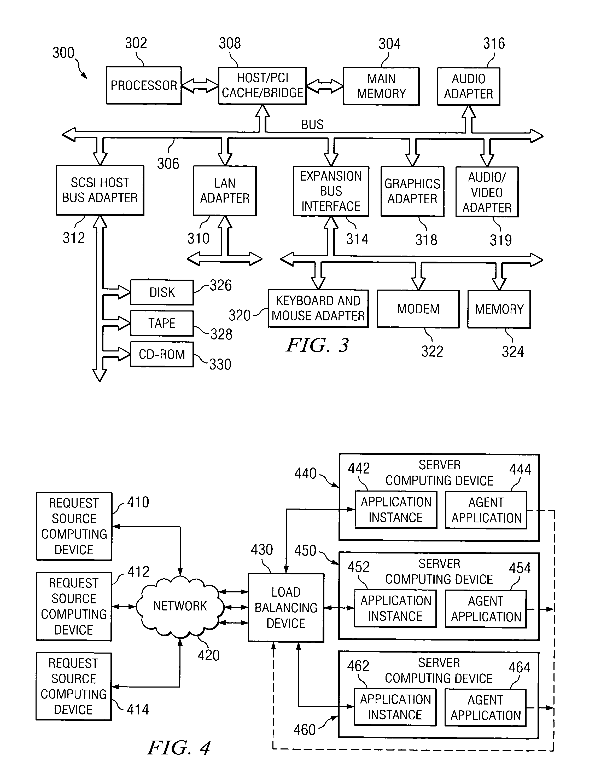 Method for determining load balancing weights using application instance topology information