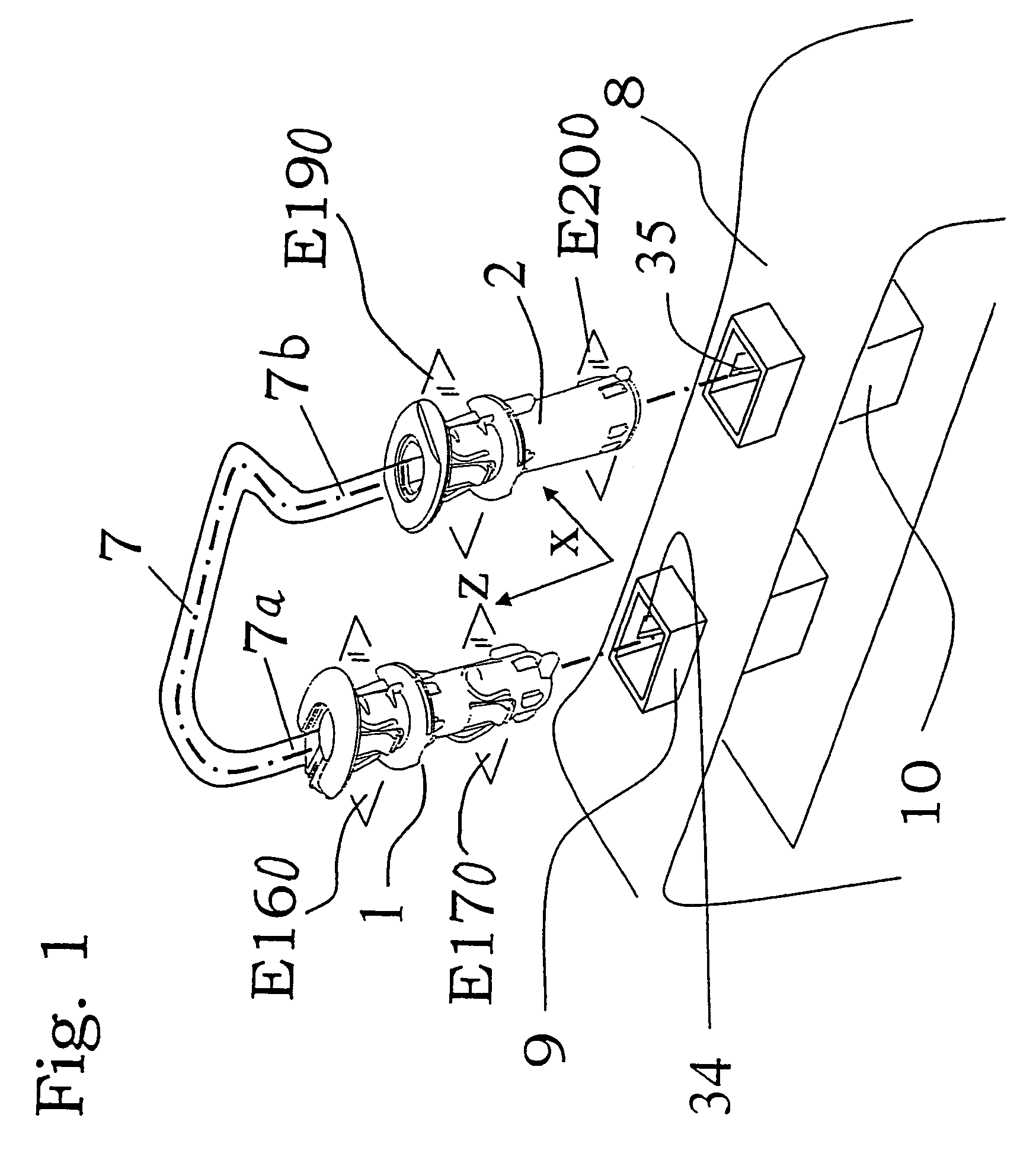 Mounting device for the headrest of a vehicle seat