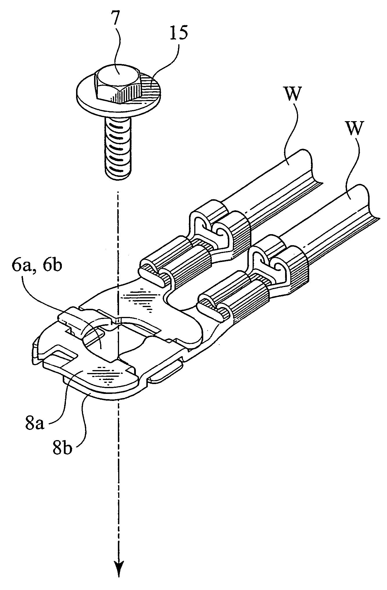 Metal terminal with weakened part