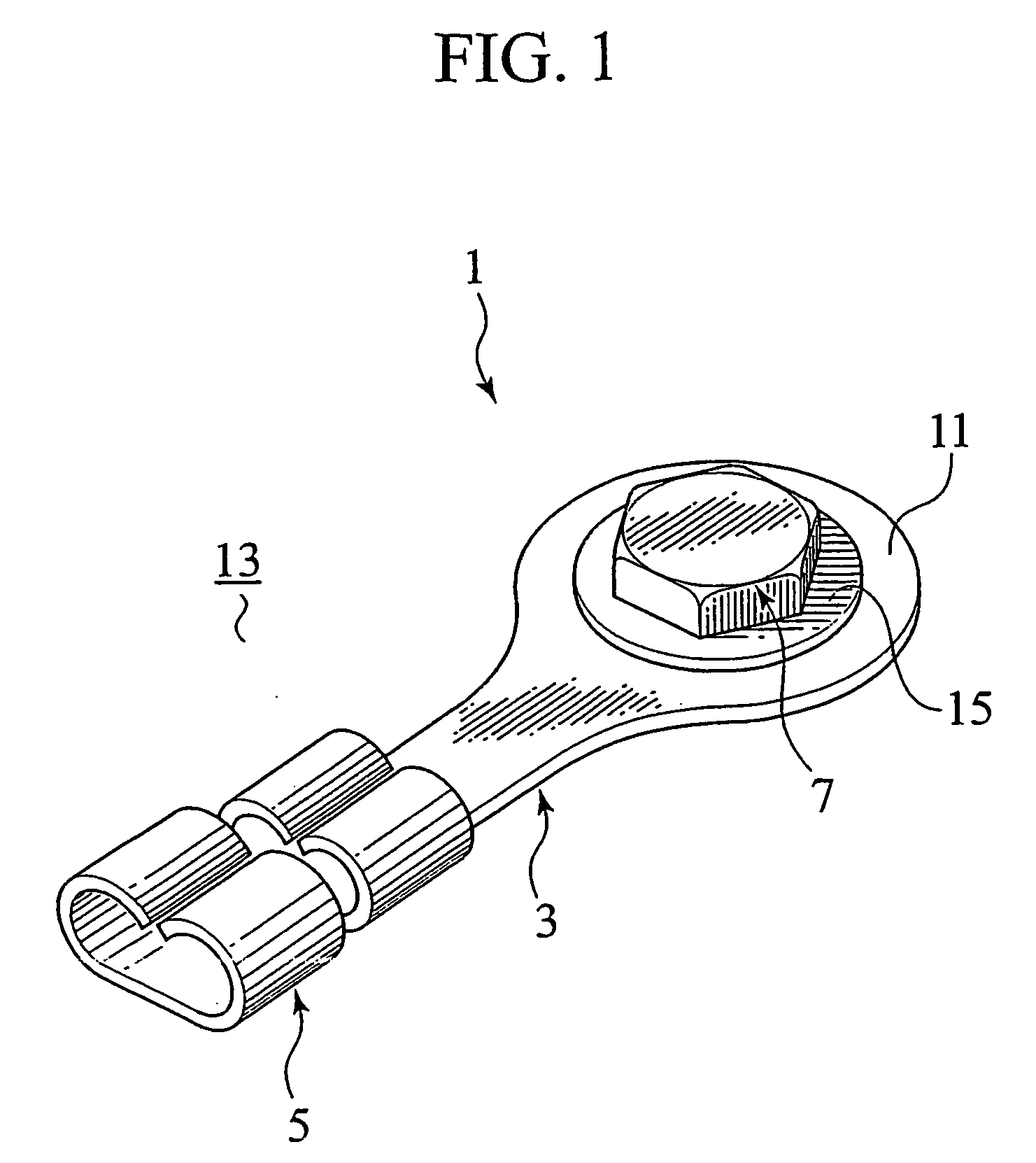 Metal terminal with weakened part