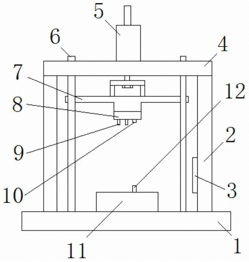 A hot riveting device for sensor circuit board fixing